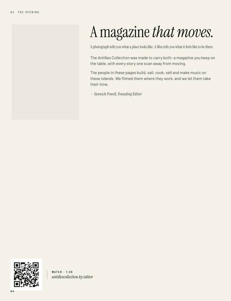 Page 4: A magazine that moves.
